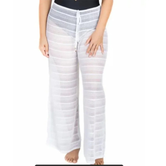 Jordan Taylor Sz Medium Beachwear Swim coverup Sheer  Pull-On Pants - Picture 3 of 8
